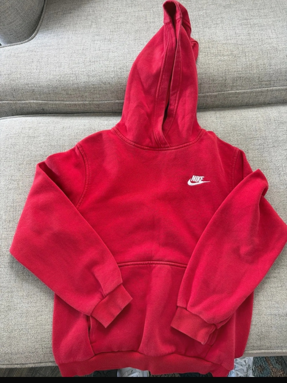 Boys Nike Red Hooded Sweatshirt